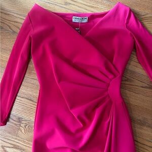 Chiara Boni Pink Charisse 408 Lampone Dress. Size 10. NWT Italy originally $695